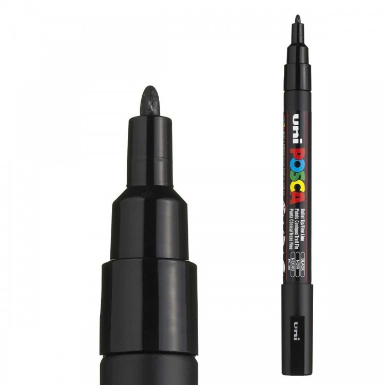 APLUS Stylo feutre pointe fine 0,5 mm noir x 12 - Stylo & feutre