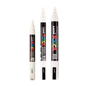 Posca Uni PC-1MR Lot de 2 marqueurs peinture Noir et blanc 0,7 mm :  : Cuisine et Maison